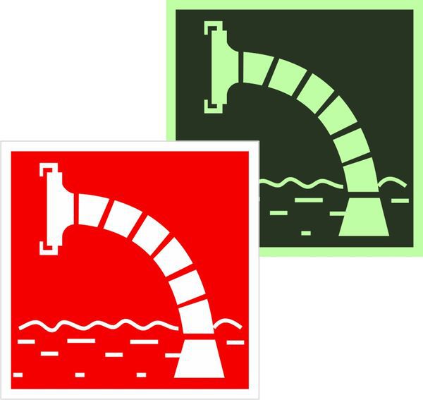 Знак F07 "Пожарный водоисточник" 200х200мм пластик с покрытием фотолюминесцентным EKF zn-f-07-f