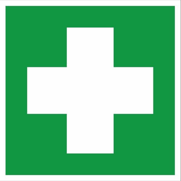 Знак медицинского и санитарного назначения EC 01 "Аптечка первой медицинской помощи" 150х150мм пластик EKF pn-ec-01