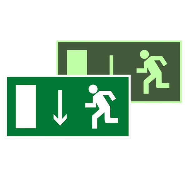 Знак эвакуационный E 10 "Указатель двери эвакуационного выхода (левосторонний)" 150х300мм пластик с покрытием фотолюминесцентным EKF pn-e-10-f