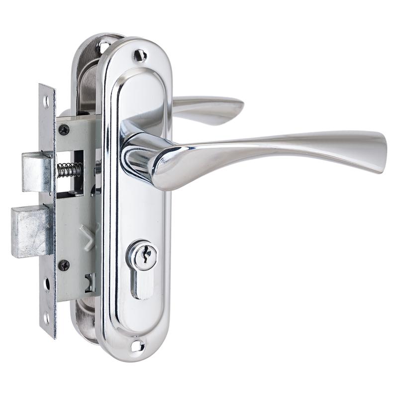 Замок врезной с ручкой 103/50 CP хром Стандарт 4 845