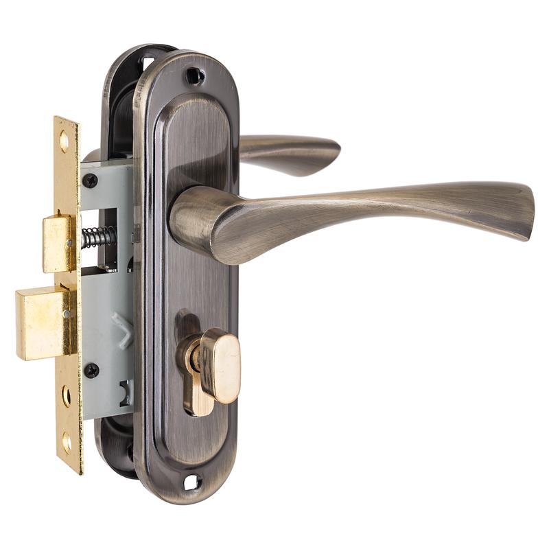 Замок врезной с ручкой 103/50B вертушка AB старая бронза Стандарт 4 847