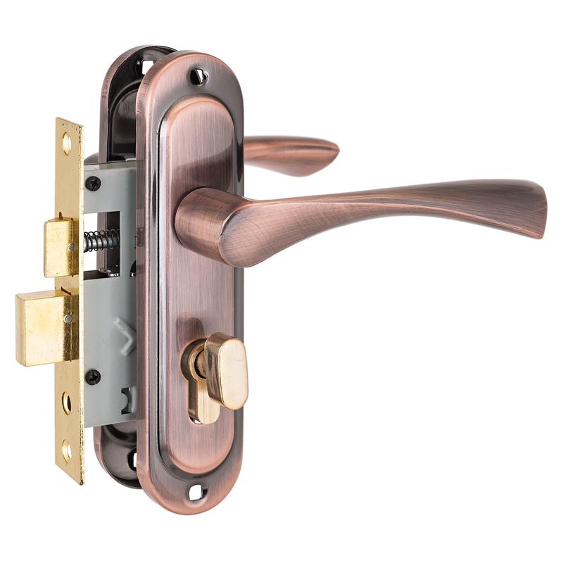 Замок врезной с ручкой 103/50B вертушка AC старая медь Стандарт 4 848