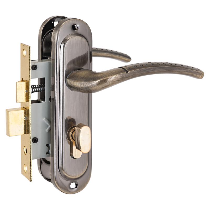 Замок врезной с ручкой 132/50B вертушка AB старая бронза Стандарт 4 855