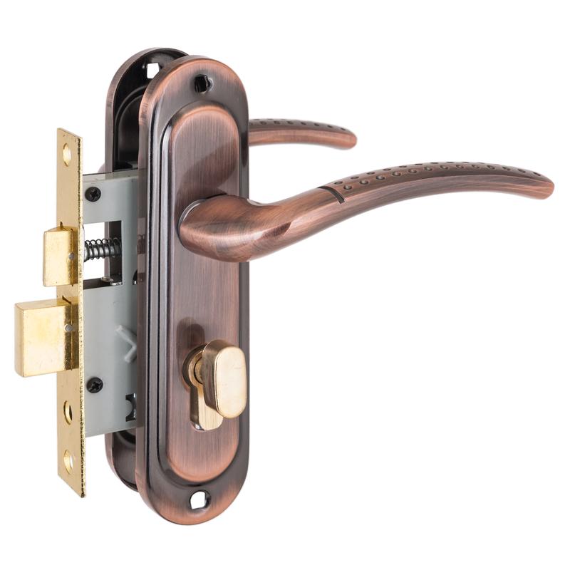 Замок врезной с ручкой 132/50B вертушка AC старая медь Стандарт 4 856