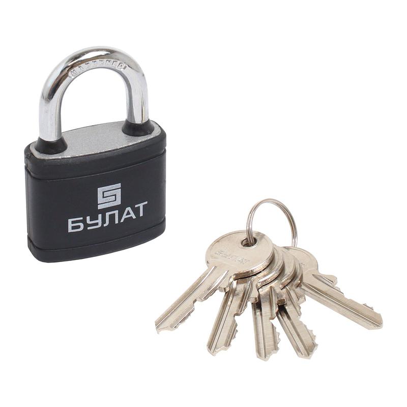 Замок навесной ВС 364 ПЛ чугунный в пластике 5кл. d6.3мм Булат 14 510