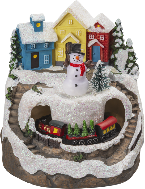 Светильник музыкальный 95 074 NSL-59 снеговик и новогодний поезд NAVIGATOR 95074