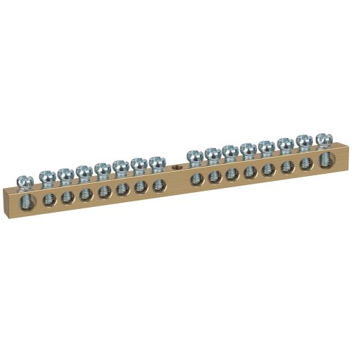 Шина NO-122-18 PEN земля-ноль 6х9мм 16/1 латунная с креплениями по центру Эра Б0047232