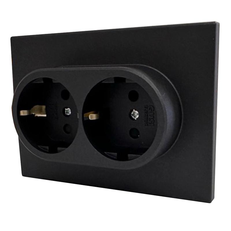 Механизм розетки 2-местн. с/з СП Ugra 16А 250В графит GUSI С11Р6-010