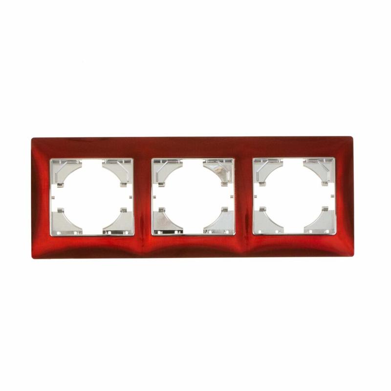 Рамка 3-м Bravo цинк темно-красн. GUSI С1030-039