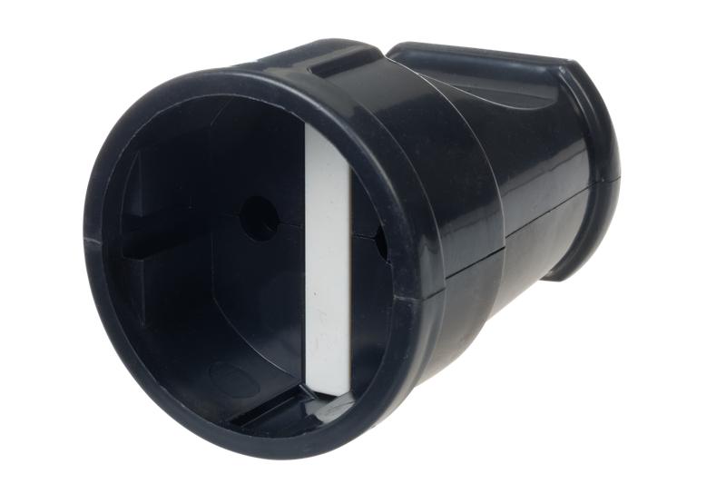 Розетка кабельная ABS-пластик прямая б/з 10А 250В IP20 REV черн.Duwi 30457 9