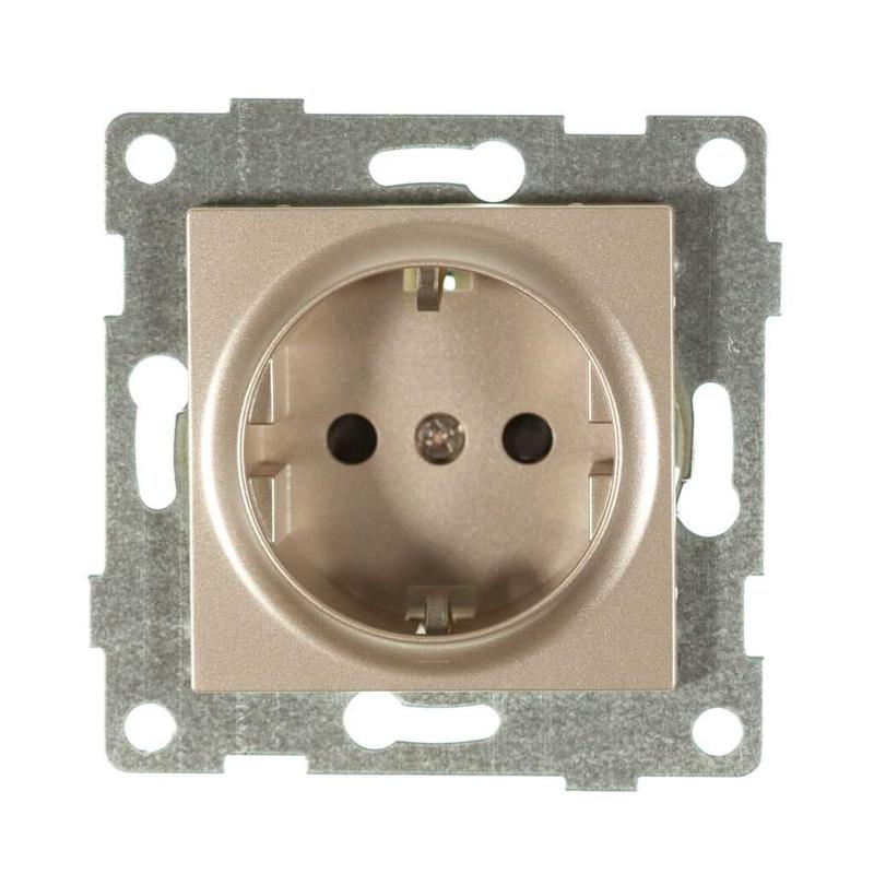 Механизм розетки 1-местн. с/з с з/ш СП Ugra 16А IP20 250В шампань GUSI С11Р4-027