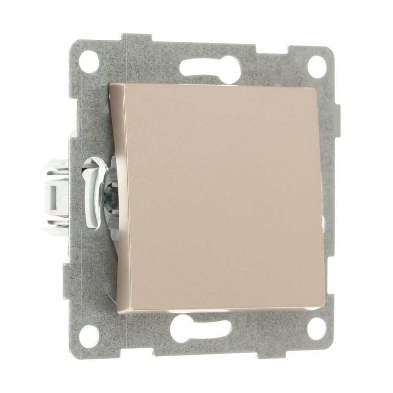 Выключатель 1-кл. СП Ugra 10А IP20 250В самовозвратный механизм шампань GUSI С11В6-027