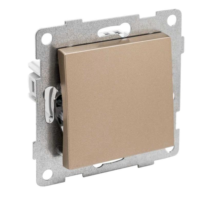 Выключатель 1-кл. СП Ugra 10А IP20 250В механизм шампань GUSI С11В1-027