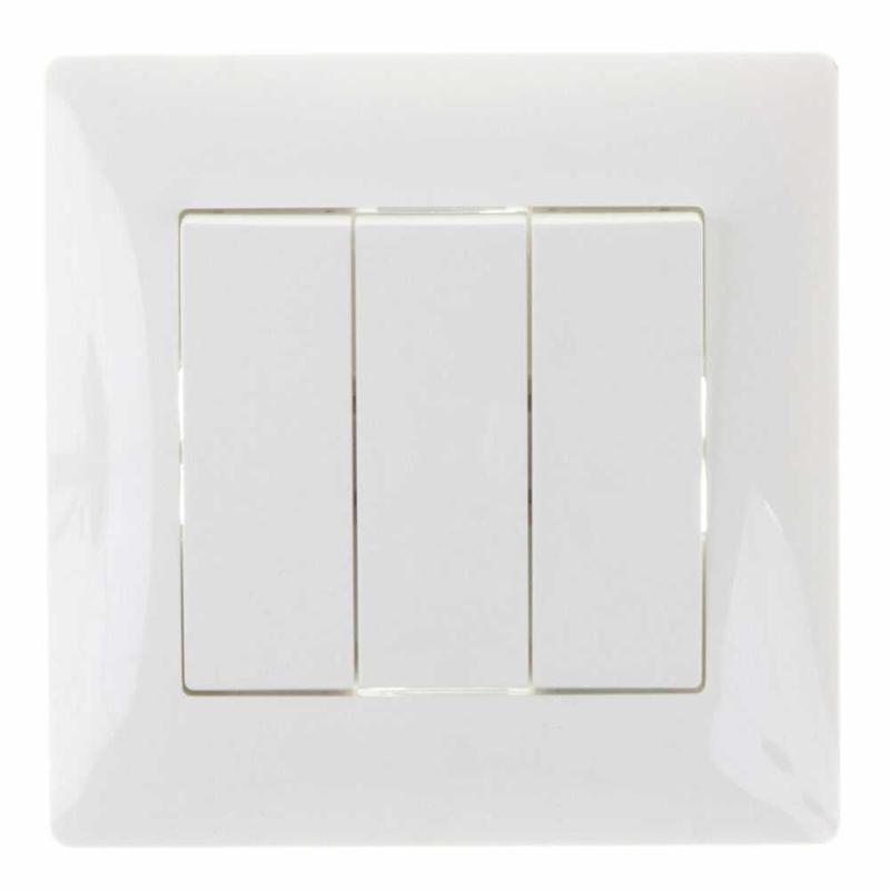 Выключатель 3-кл. СП Bravo 10А IP20 250В механизм матов. бел. GUSI С10В3-041