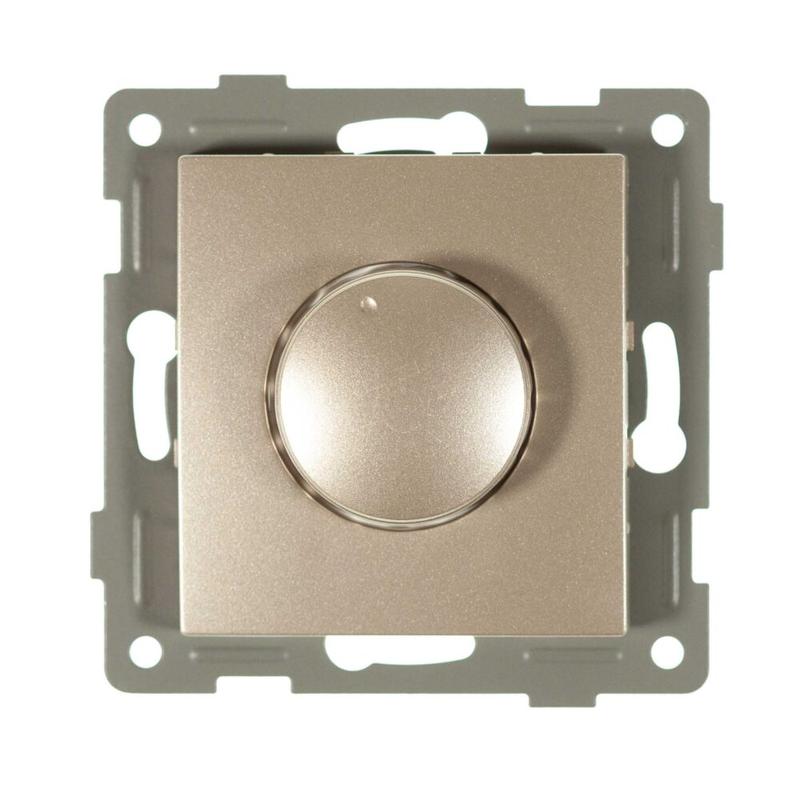 Механизм диммера СП Bravo 500Вт с накладкой и воротком шампань GUSI С10Д6-027