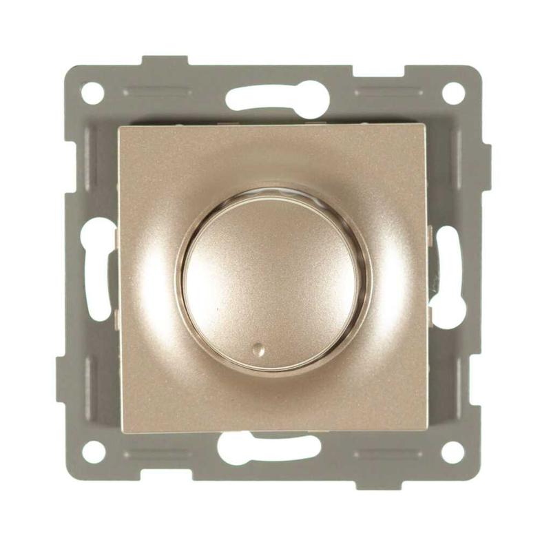 Механизм диммера СП Ugra 500Вт с накладкой и воротком шампань GUSI С11Д6 -027