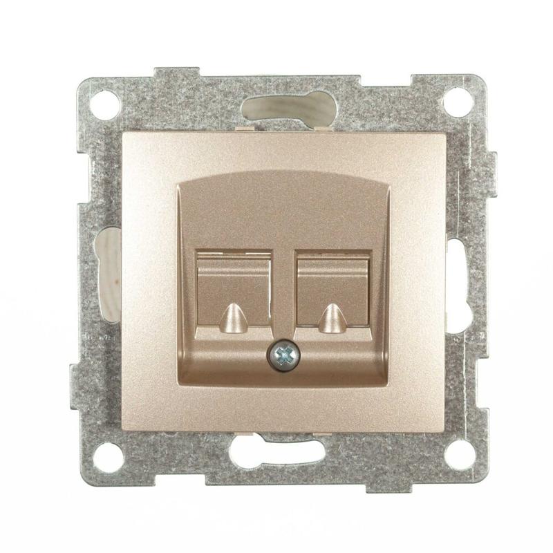 Механизм розетки компьютерной RJ45 1-местн. СП Bravo шампань GUSI С10К1-027