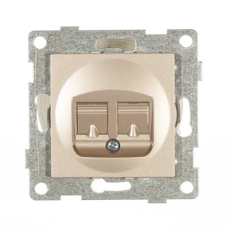 Механизм розетки компьютерной RJ45 2-местн. СП Ugra шампань GUSI С11К2-027