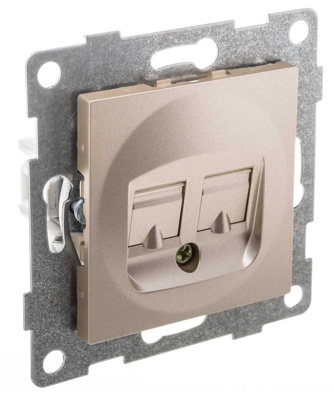 Механизм розетки телефонной RJ12 2-местн. СП Ugra шампань GUSI С11Т2-027