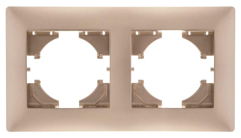 Рамка 2-местн. Bravo шампань GUSI С1020-027