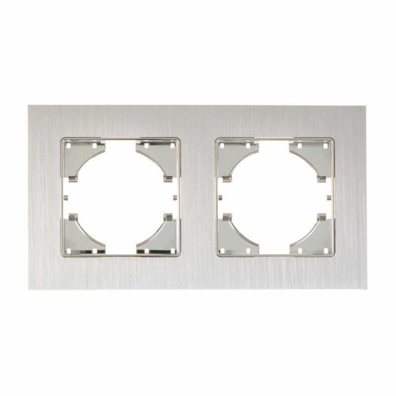 Рамка 2-местн. Ugra алюм. серебр. GUSI С1120-034