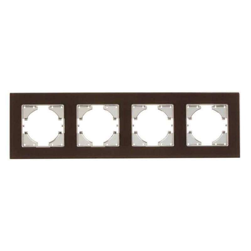 Рамка 4-местн. Ugra стекло корич. GUSI С1140-033