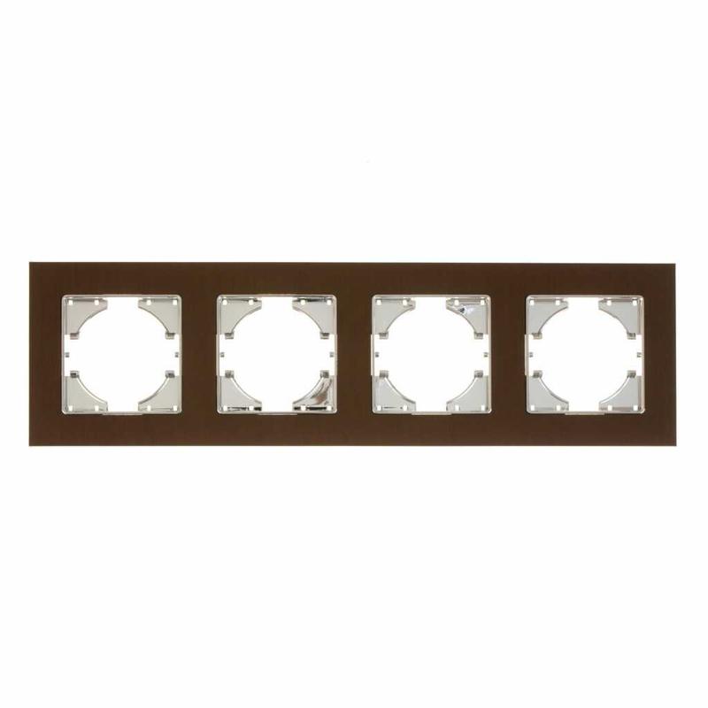 Рамка 4-местн. Ugra алюм. черн. GUSI С1140-035