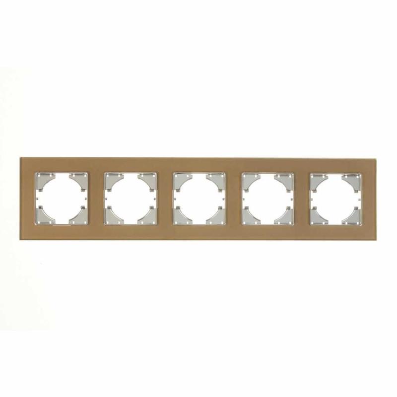 Рамка 5-местн. Ugra стекло шампань GUSI С1150-032