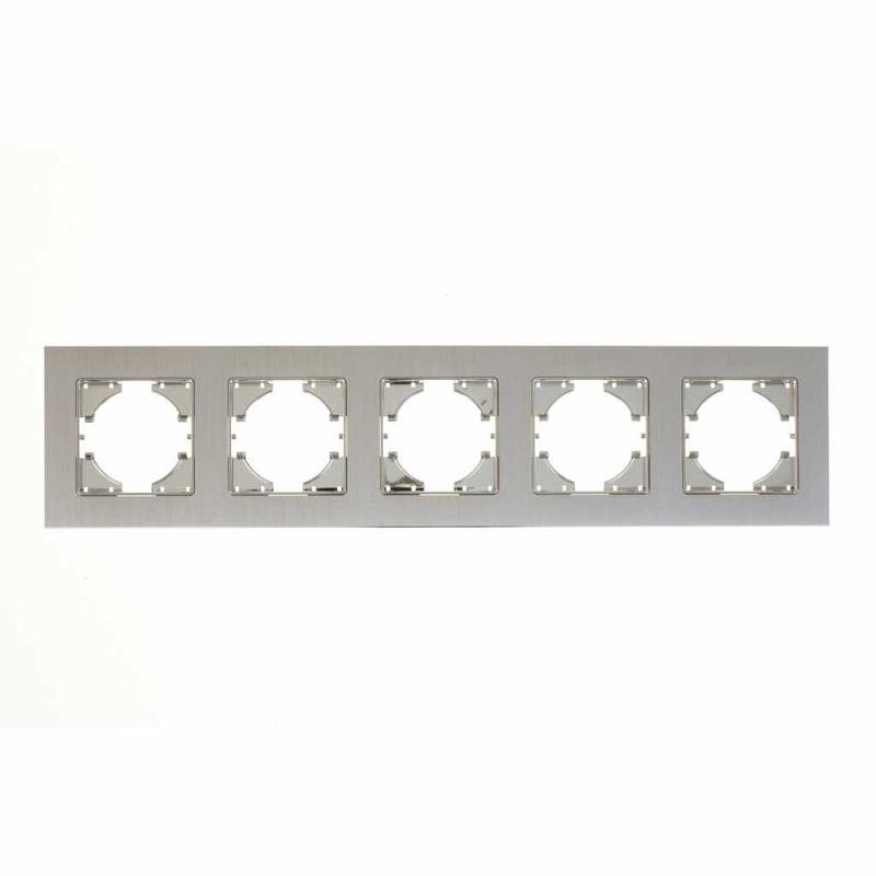 Рамка 5-местн. Ugra алюм. серебр. GUSI С1150-034