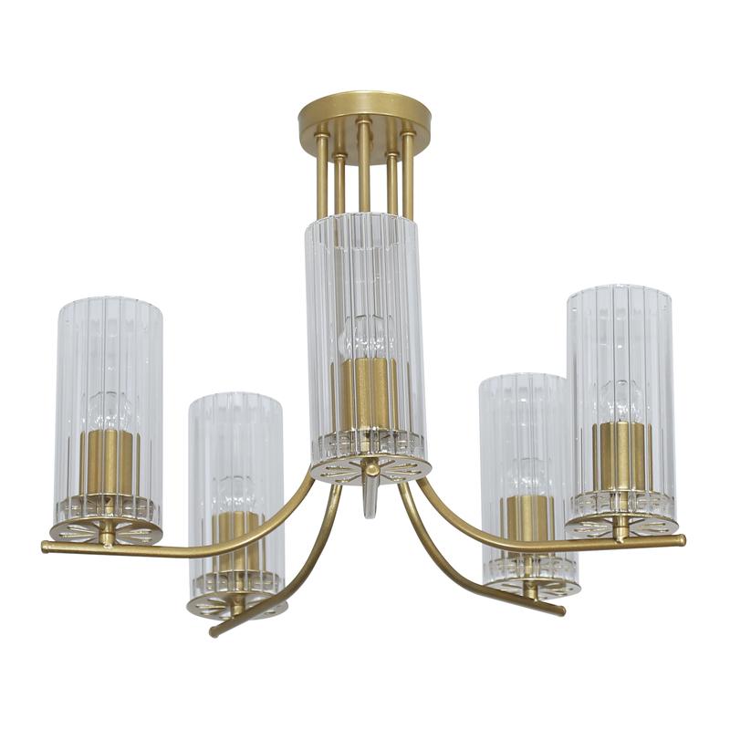 Светильник "Ария" 151 (плафон 0014) НПБ 01-5х60-164 (ИМ) потолочный зол. Элетех 1005405236