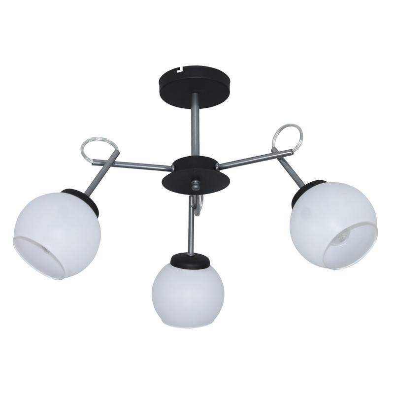 Светильник "Блюз" 131 (плафон 8330) НПБ 01-3х60-226 Е27 (ИМ) потолочный черн.хром Элетех 1005405224