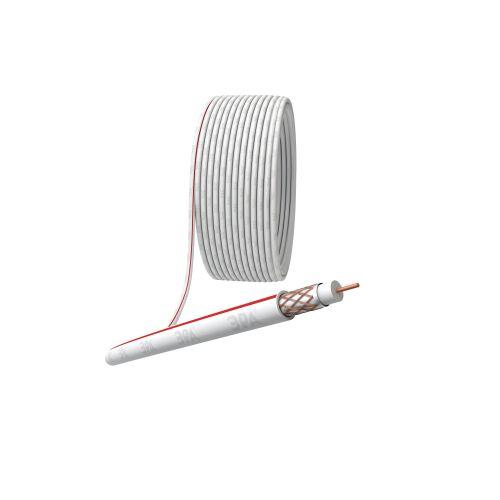 Кабель коаксиальный SAT 50м 75 Ом Cu/(оплетка Cu 75%) PVC бел. (уп.100м) (4/96) Эра Б0044617