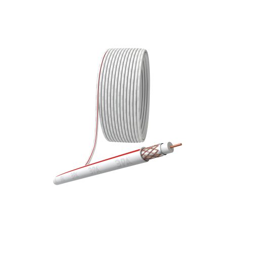 Кабель коаксиальный SAT 50м 75 Ом Cu/(оплетка Cu 75%) PVC бел. (уп.20м) Эра Б0044619