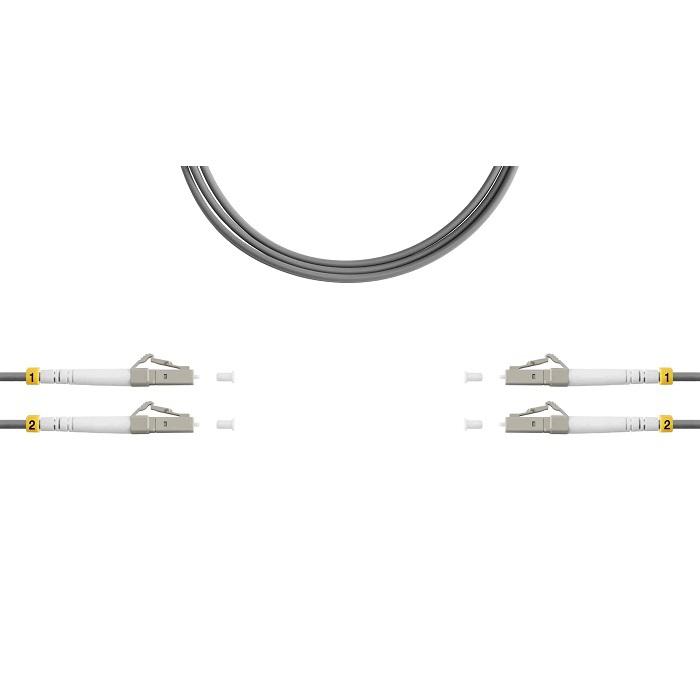 Патч-корд ВО MM(OM1) LC/UPC-LC/UPC 3.0мм duplex LSZH 3м сер. SUPRLAN 09-12108
