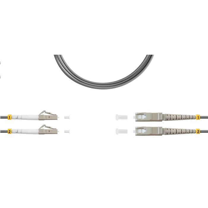 Патч-корд ВО MM(OM1) LC/UPC-SC/UPC 3.0мм duplex LSZH 5м сер. SUPRLAN 09-12114