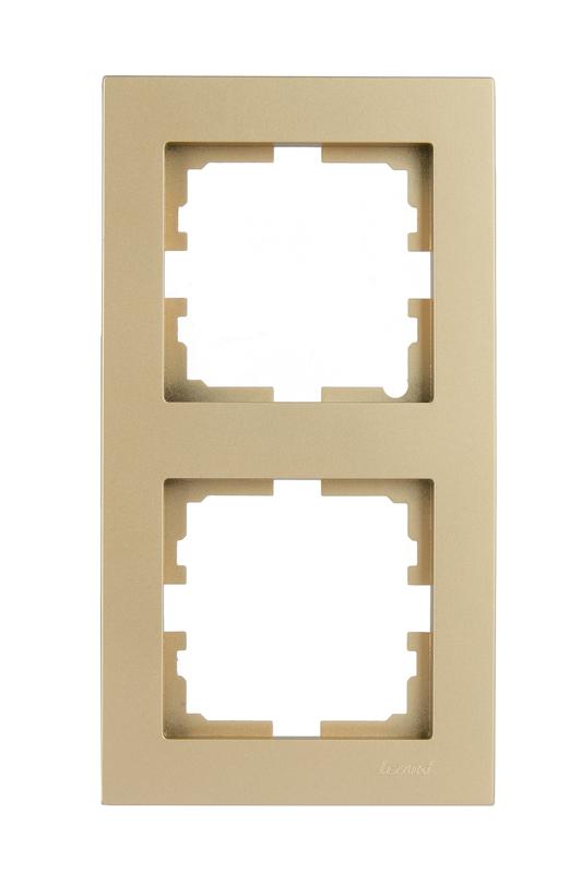 Рамка 2-м VESNA вертикал. без вставки зол. LEZARD 742-3600-152