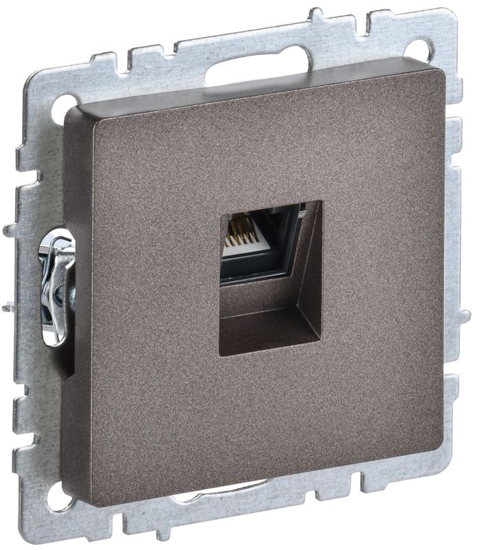 Розетка компьютерная СП RJ45 кат.6 BRITE РК11-БрТБ механизм бронза IEK BR-K10-2-K45