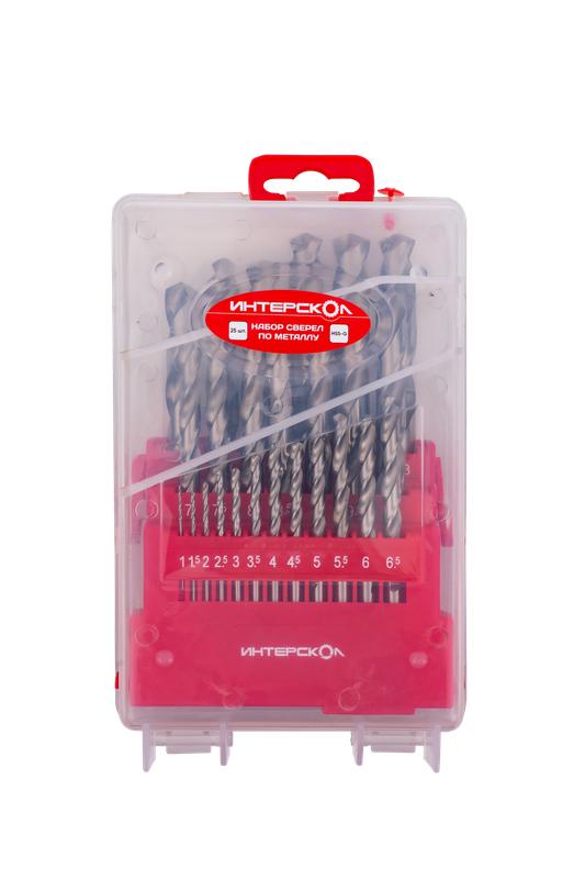 Набор сверел по металлу из быстрорежущей стали HSS-G (25шт) ИНТЕРСКОЛ 18101.025