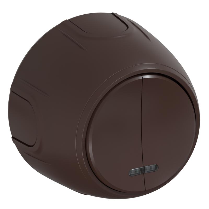 Выключатель 2-м Rotondo с подсветкой корич. OneKeyElectro 7700868