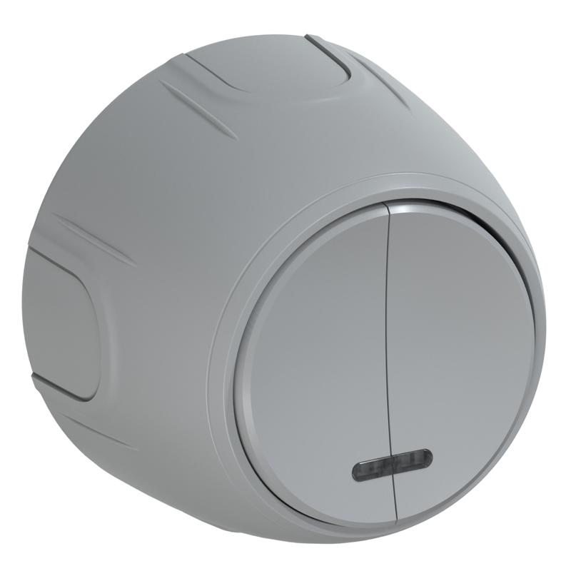 Выключатель 2-м Rotondo с подсветкой сер. OneKeyElectro 7700869