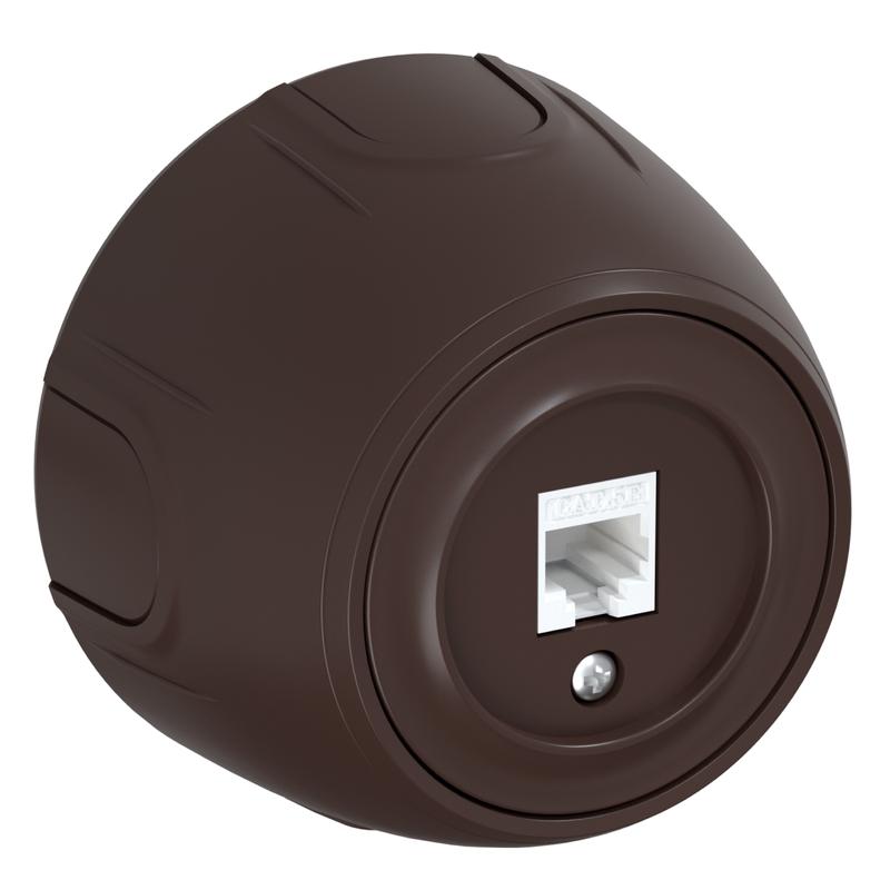 Розетка компьютерная 1-м RJ45 кат.5E Rotondo корич. OneKeyElectro 7700888