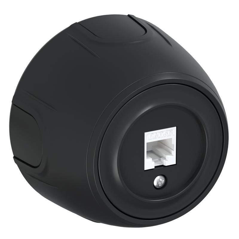 Розетка компьютерная 1-м RJ45 кат.5E Rotondo черн. OneKeyElectro 7700890