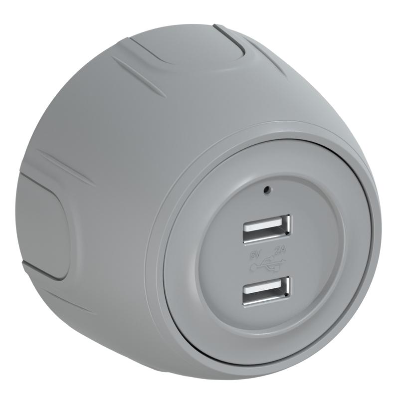 Розетка USB 2-м Rotondo с подсветкой сер. OneKeyElectro 7700899
