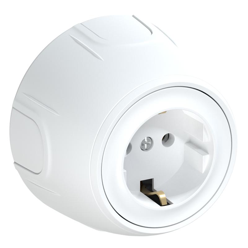 Розетка Rotondo с заземл. винтов. контакты бел. OneKeyElectro 7700871