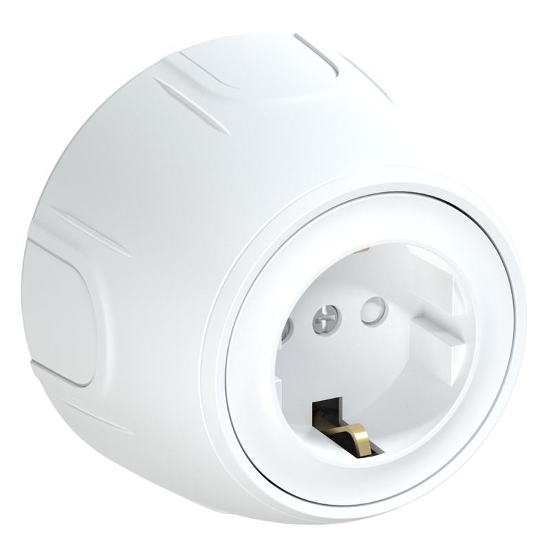 Розетка Rotondo с заземл. защ. шторки винтов. контакты бел. OneKeyElectro 7700876
