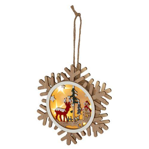 Светильник светодиодный новогодний Снежинка подвесной 15см 2хАА ENGDS-6L Эра Б0060477