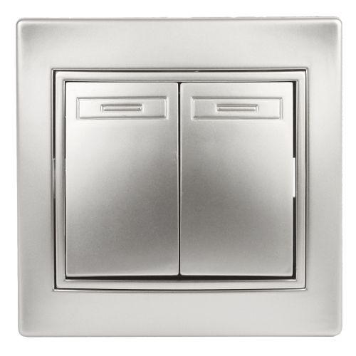 Переключатель 2-кл. СП Plano 1-107-03 10А 250В IP20 алюм. Intro Б0053806