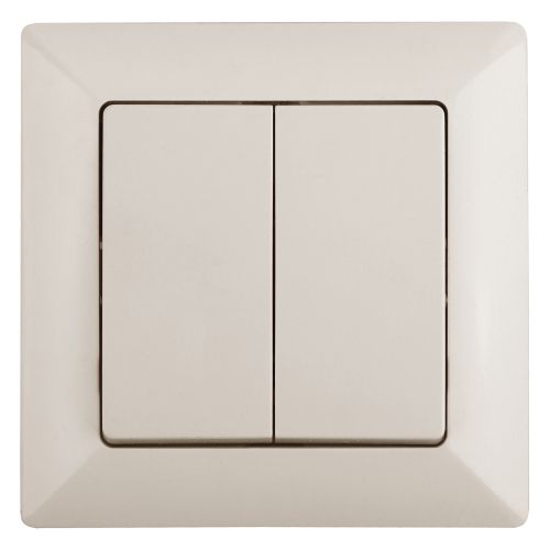 Переключатель 2-кл. СП Solo 4-107-02 10А 250В IP20 слон. кость Intro Б0053610