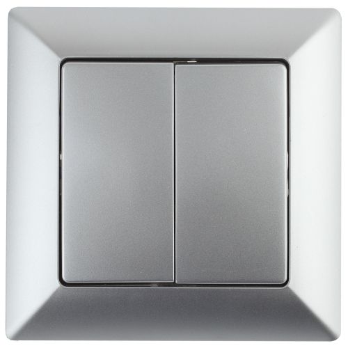 Переключатель 2-кл. СП Solo 4-107-03 10А 250В IP20 алюм. Intro Б0053611