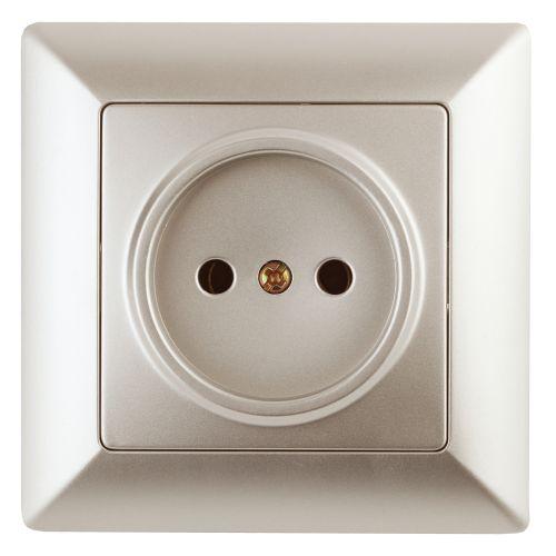 Розетка 1-м СП Solo 4-201-04 2P 16А 250В IP20 без заземл. шампань Intro Б0053644